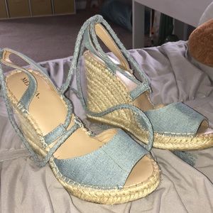 Light blue heeled sandals never worn